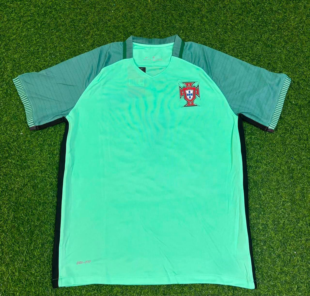 2016 Portugal EURO Green Retro Football Jersey – Back View