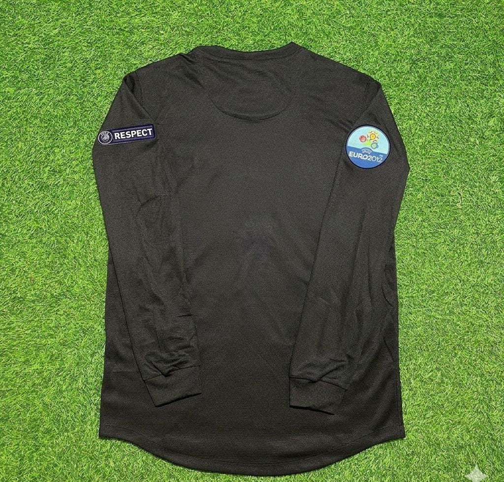 2012 Portugal EURO Away Black Long Sleeve Retro Football Jersey – Front View