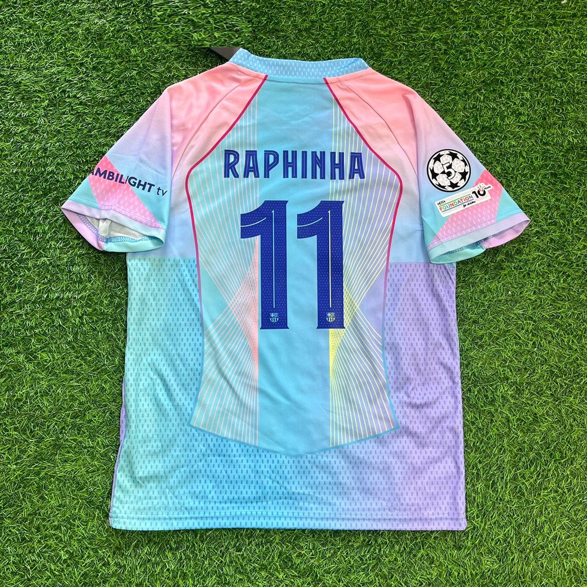 2026 Raphinha Barcelona Home Miami Sunset Football Jersey – Back View