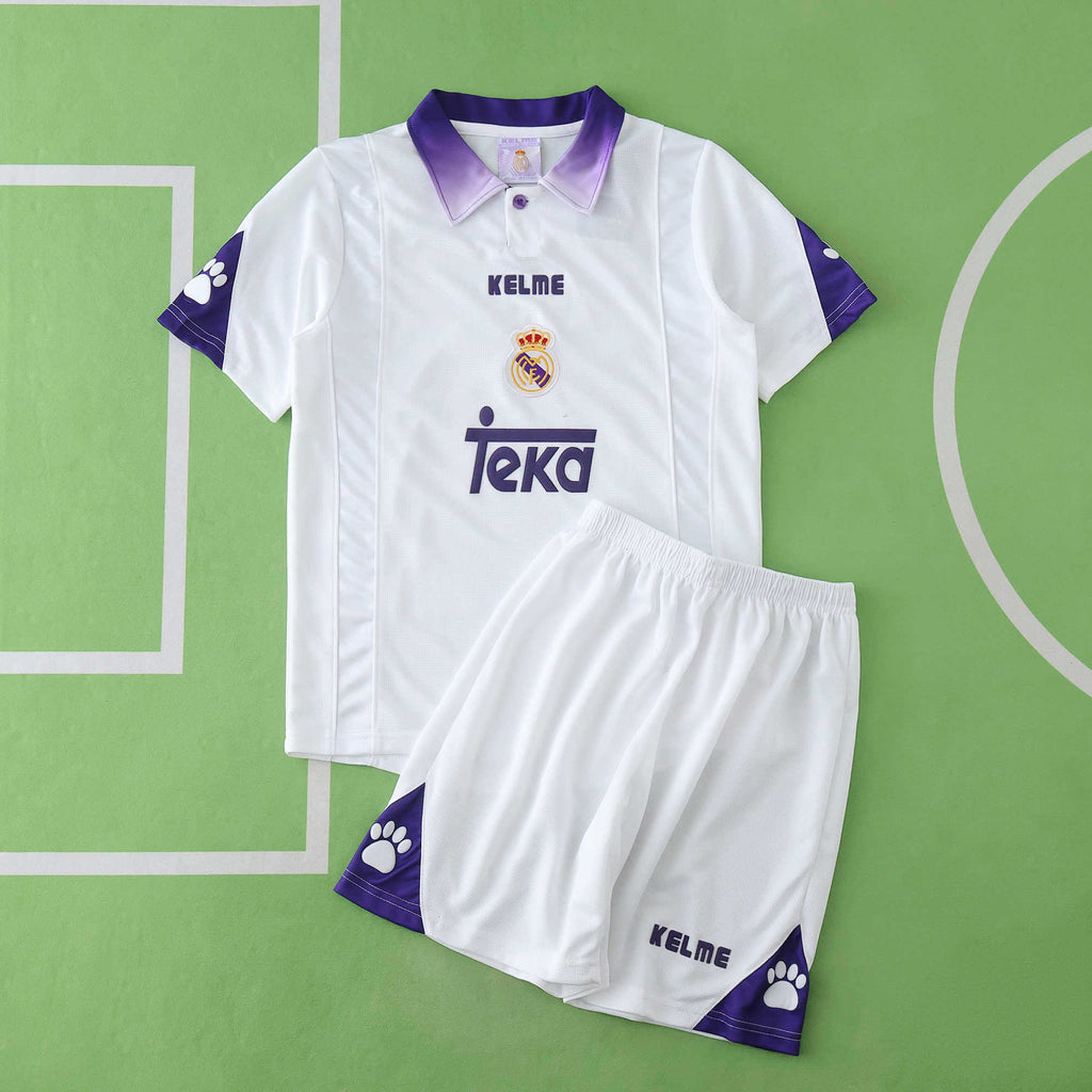 Real Madrid C.F. 1997-1998 Season Kids Home Retro Football  Jersey Trikot Maillot