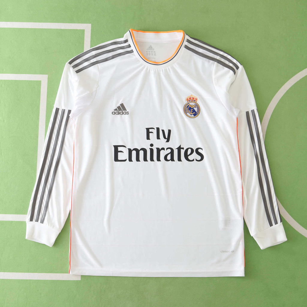 Real Madrid C.F. 2013-2014 Season Home Long Sleeve Retro Football Jersey Trikot Maillot