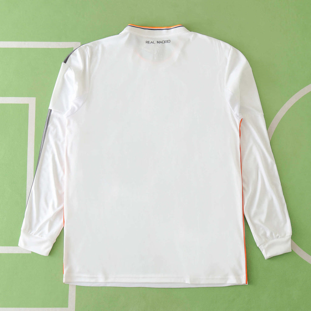 Real Madrid C.F. 2013-2014 Season Home Long Sleeve Retro Football Jersey Trikot Maillot V2