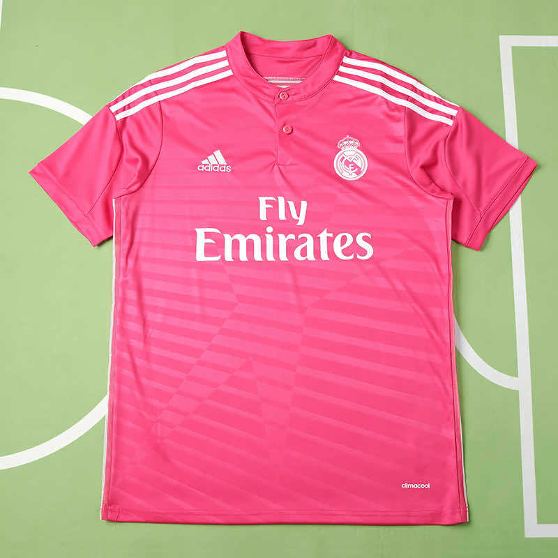 Real Madrid C.F. 2014-2015 Season Away Pink Retro Football Jersey Trikot Maillot