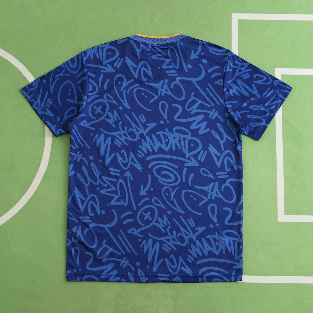 Real Madrid C.F. 2021-2022 Season Away Blue Retro Football Jersey Trikot Maillot V2