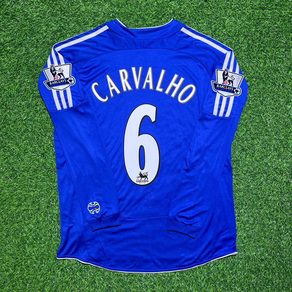 2006/08 Ricardo Carvalho #6 Chelsea Long Sleeve EPL Patch Football Jersey – Back View