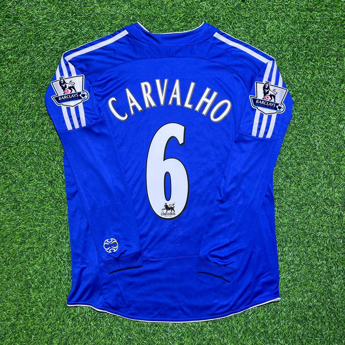 2006/08 Ricardo Carvalho #6 Chelsea Long Sleeve EPL Patch Football Jersey – Back View
