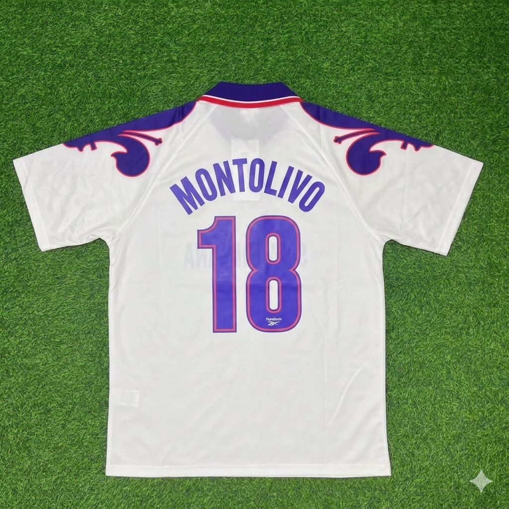Riccardo Montolivo Fiorentina Retro White Football Jersey – Back View