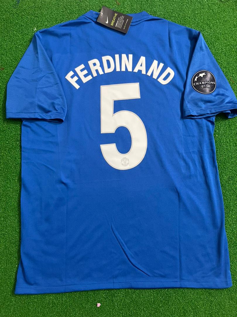 Rio Ferdinand Manchester United 2008 Retro Soccer Jersey – Back View