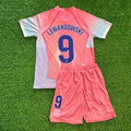 Robert Lewandowski Barcelona Pink Kids Jersey – Back View