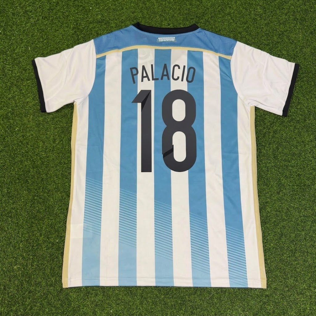 Rodrigo Palacio Argentina 2014 World Cup Home Retro Jersey – Back View