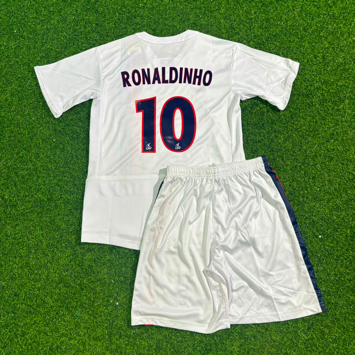 2002/03 Ronaldinho White Kids Kit Football Jersey for Children – Back View