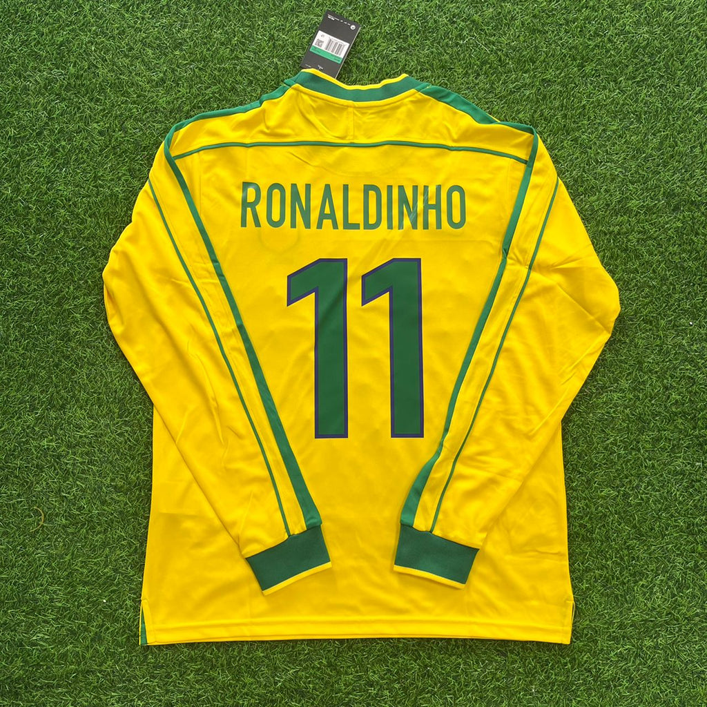 Ronaldinho Gaúcho 11 - Brazil 1998 World Cup Retro Football Kit Jersey – Back View