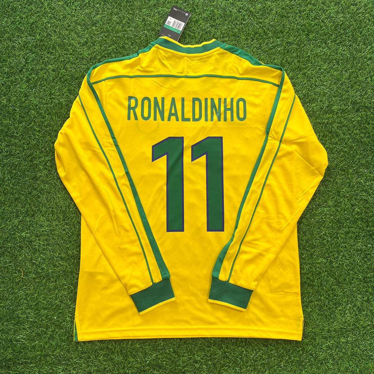 Ronaldinho Gaúcho 11 - Brazil 1998 World Cup Retro Football Kit Jersey – Back View