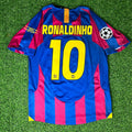 2006 Ronaldinho Gaucho Barcelona Final Retro Short Sleeve Football Jersey – Back View