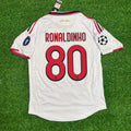 Ronaldinho Guacho Milan 2009 2010 Season White Retro Jersey – Back View