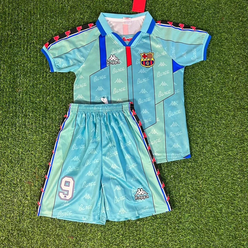 Ronaldo Nazario Barcelona 1996 1997 Retro Kids Football Jersey – Front View