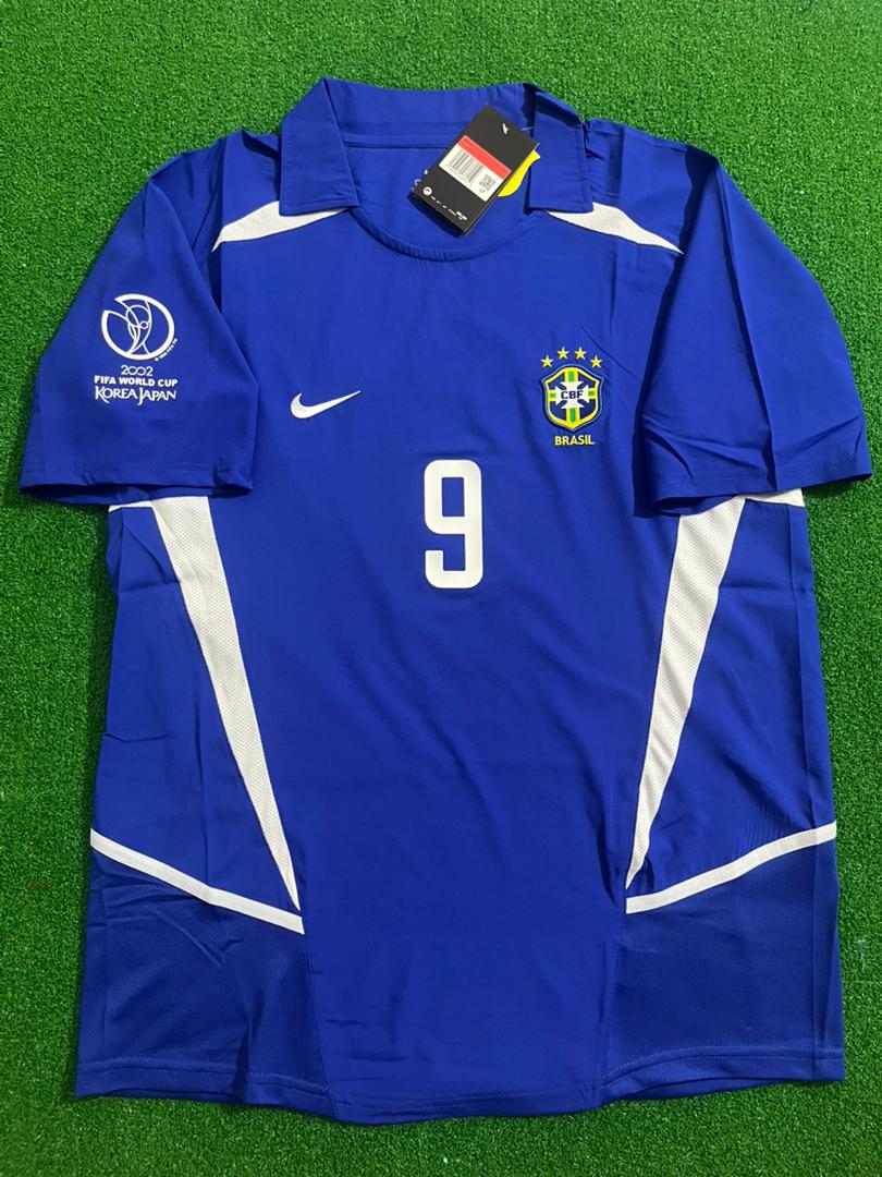 Ronaldo Nazario Brazil 2002 World Cup Blue Retro Football Jersey – 5