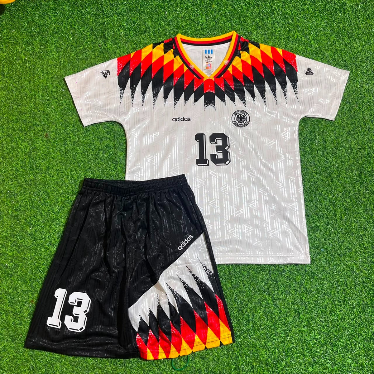 Rudi Völler Deutschland Germany 1994 Weltmeisterschaft Germany Kids Retro Football Jersey – Front View