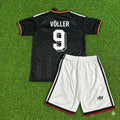 Rudi Völler Germany Black Retro Kids Football Jersey – Back View