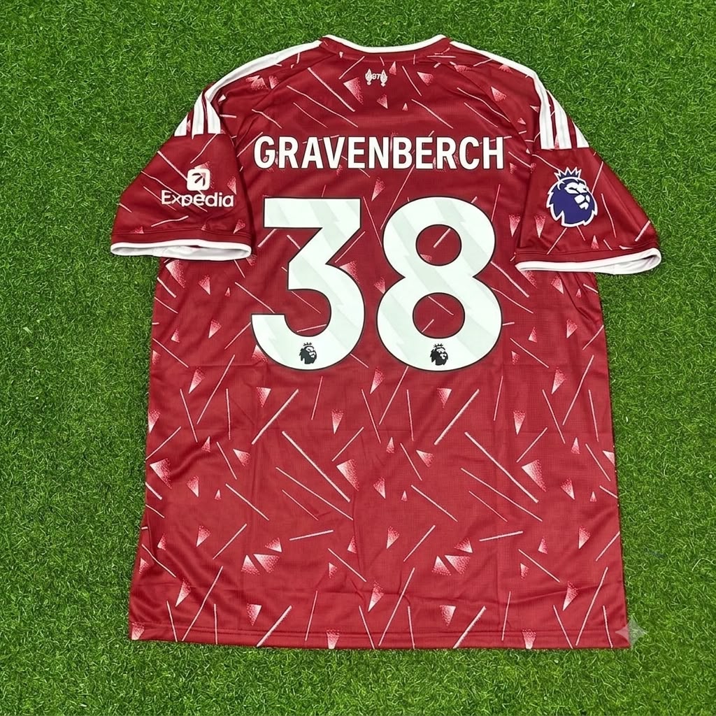 2027 Ryan Gravenberch Liverpool Red Home Football Jersey – Back View