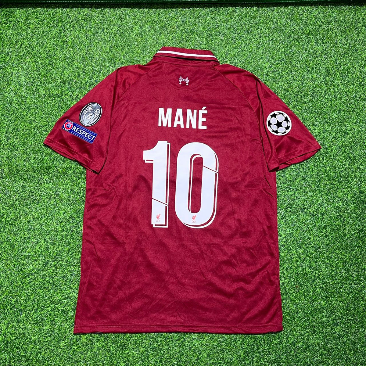 Sadio Mane Liverpool 2019 CL Final Retro Kit Jersey – Detailed View