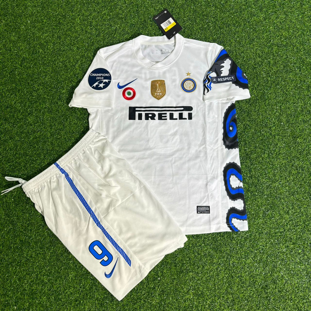 2010 Samuel Eto’o Inter 2011 White Dragon Retro Kids Football Jersey – 4
