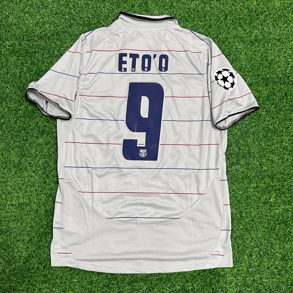 Samuel Eto`o #9 - Barcelona 2004/2005 Blue Garnet Retro Jersey – Back View