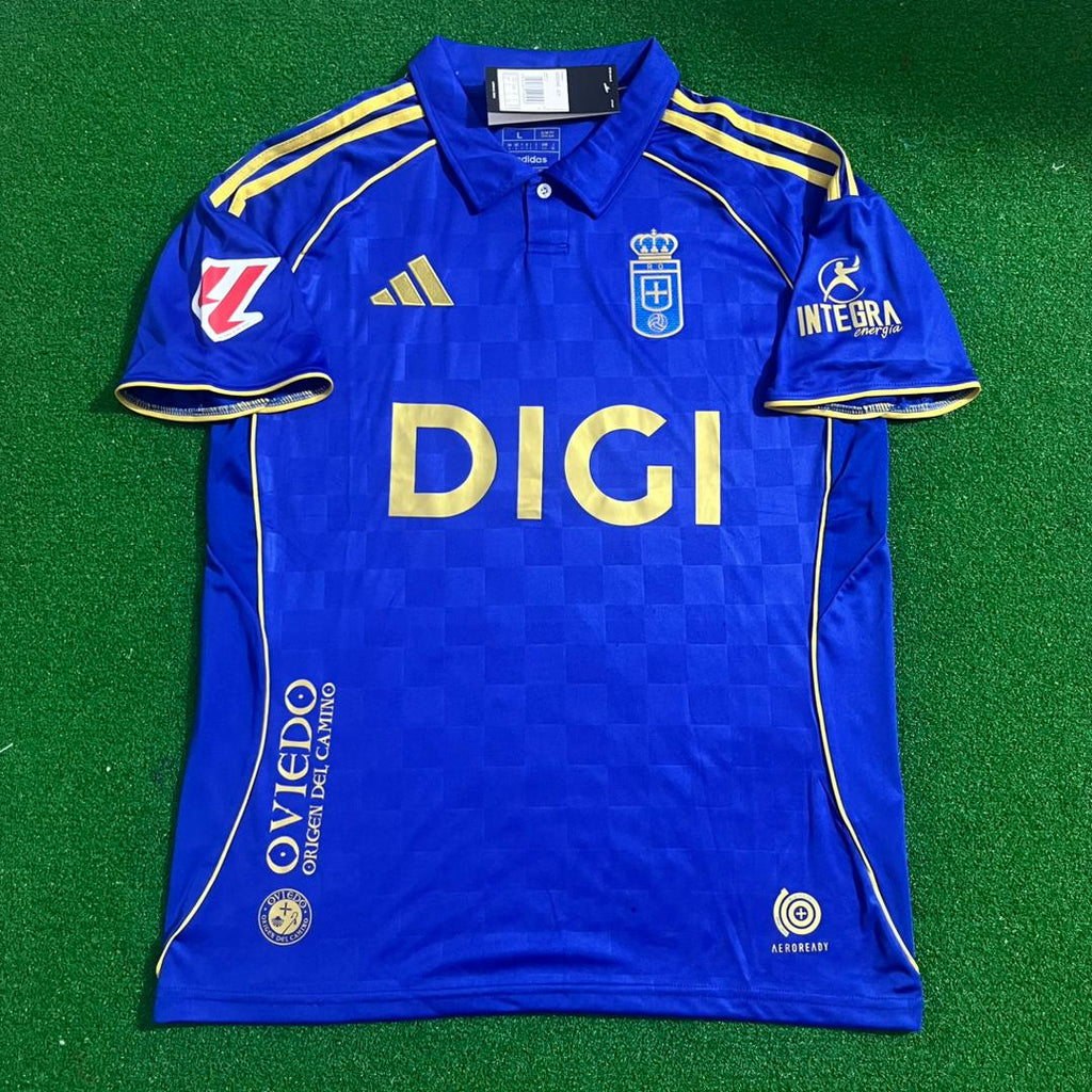 Santi Cazorla 8 – Real Oviedo New Season Legend Gold Kit Soccer Jersey – | | | – Front View