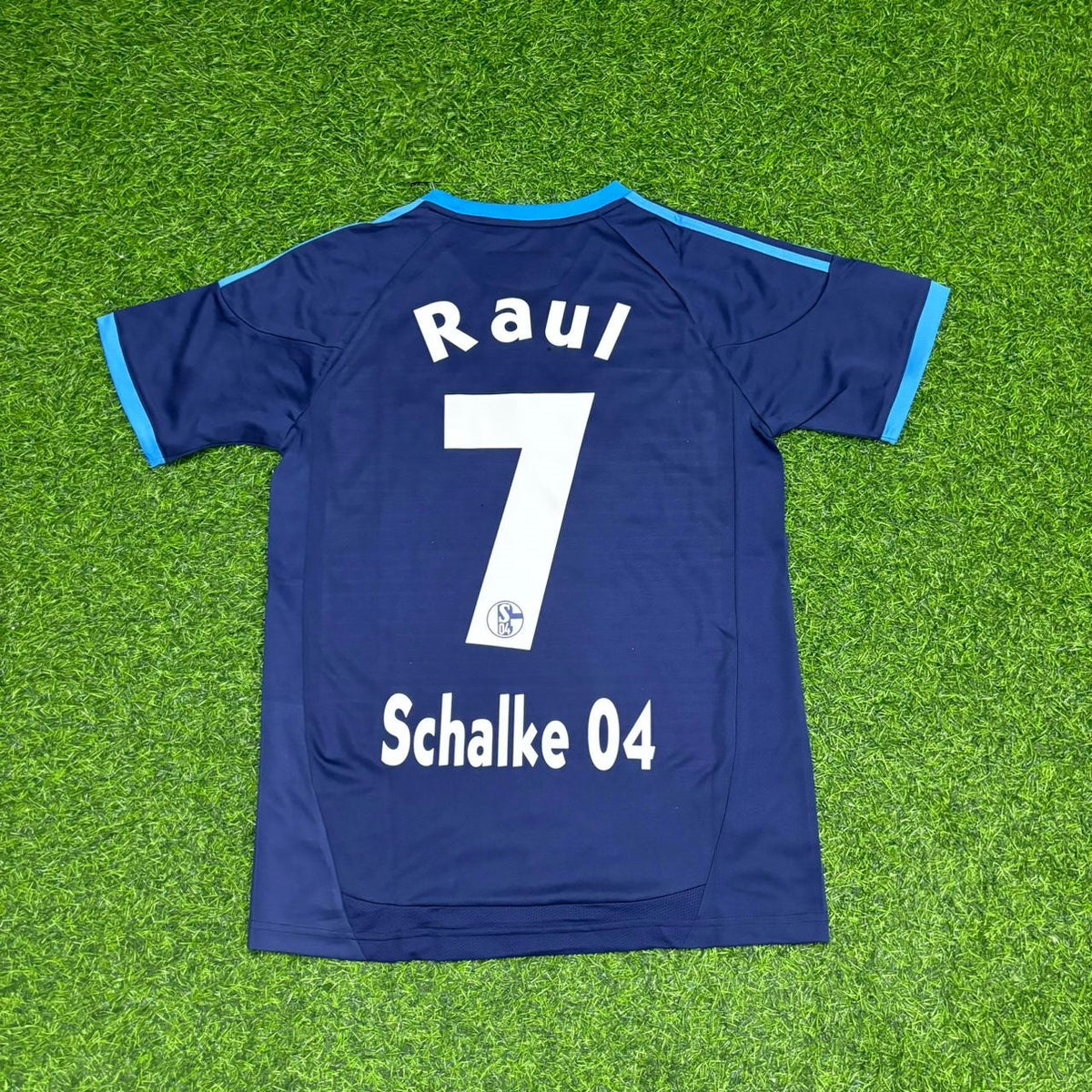 Schalke 04 Raul Gonzalez 2010-12 Season Retro Football Jersey – Back View