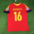 2013 Sergio Busquets Spain Confederations Cup Retro Football Jersey – Back View
