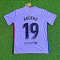 Sergio Kun Agüero #19 Barcelona 2021-22 Season Retro Jersey – Back View
