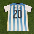 Sergio Kun Agüero Argentina 2014 World Cup Home Retro Jersey – Back View