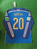 Sergio Kun Agüero Argentina 2014 World Cup Retro Football Jersey – Back View