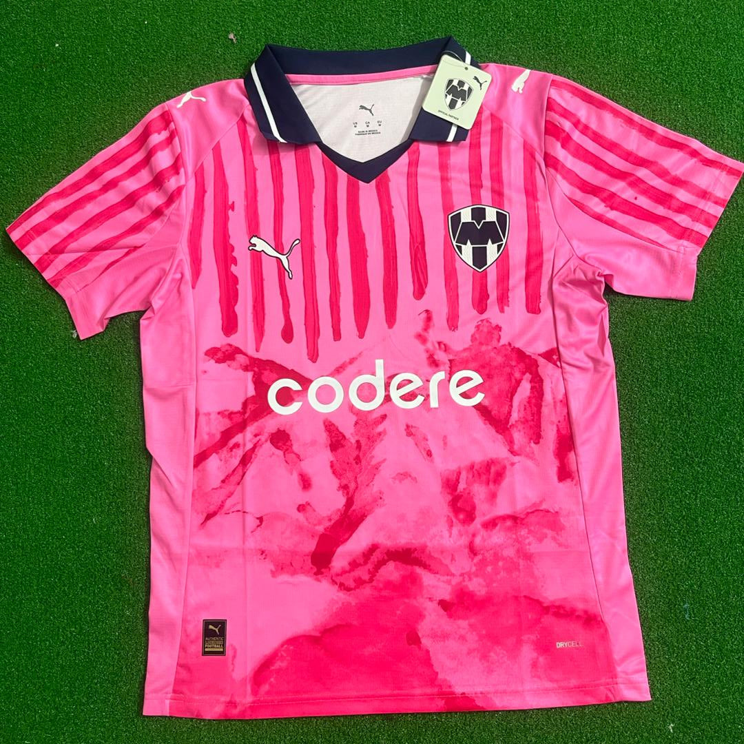 Sergio Ramos Monterrey New Season Pink Special Soccer Jersey Kit – Front View