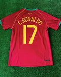 Cristiano Ronaldo Portugal 2006 World Cup Retro Short-Sleeve Football Jersey – Back View