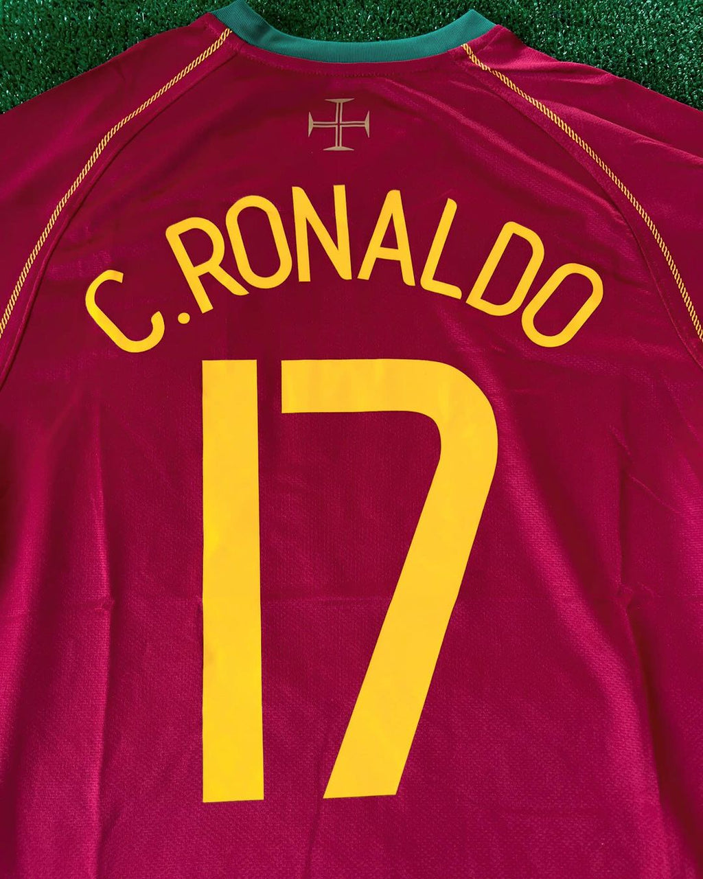 2006 Portugal World Cup Cristiano Ronaldo Patch Retro Football Jersey – Detailed View