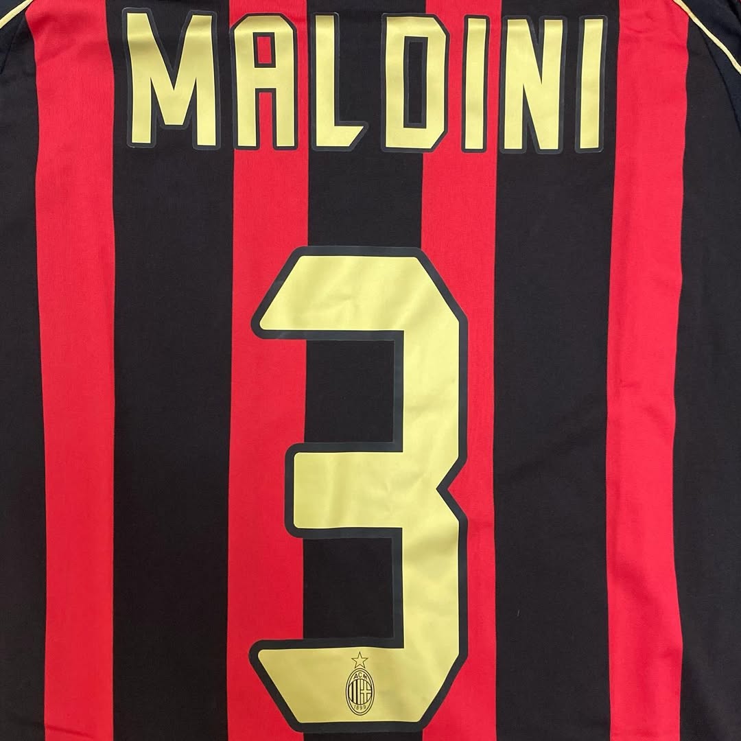 Paolo Maldini AC Milan 2006 2007 Season Retro Jersey – Detailed View