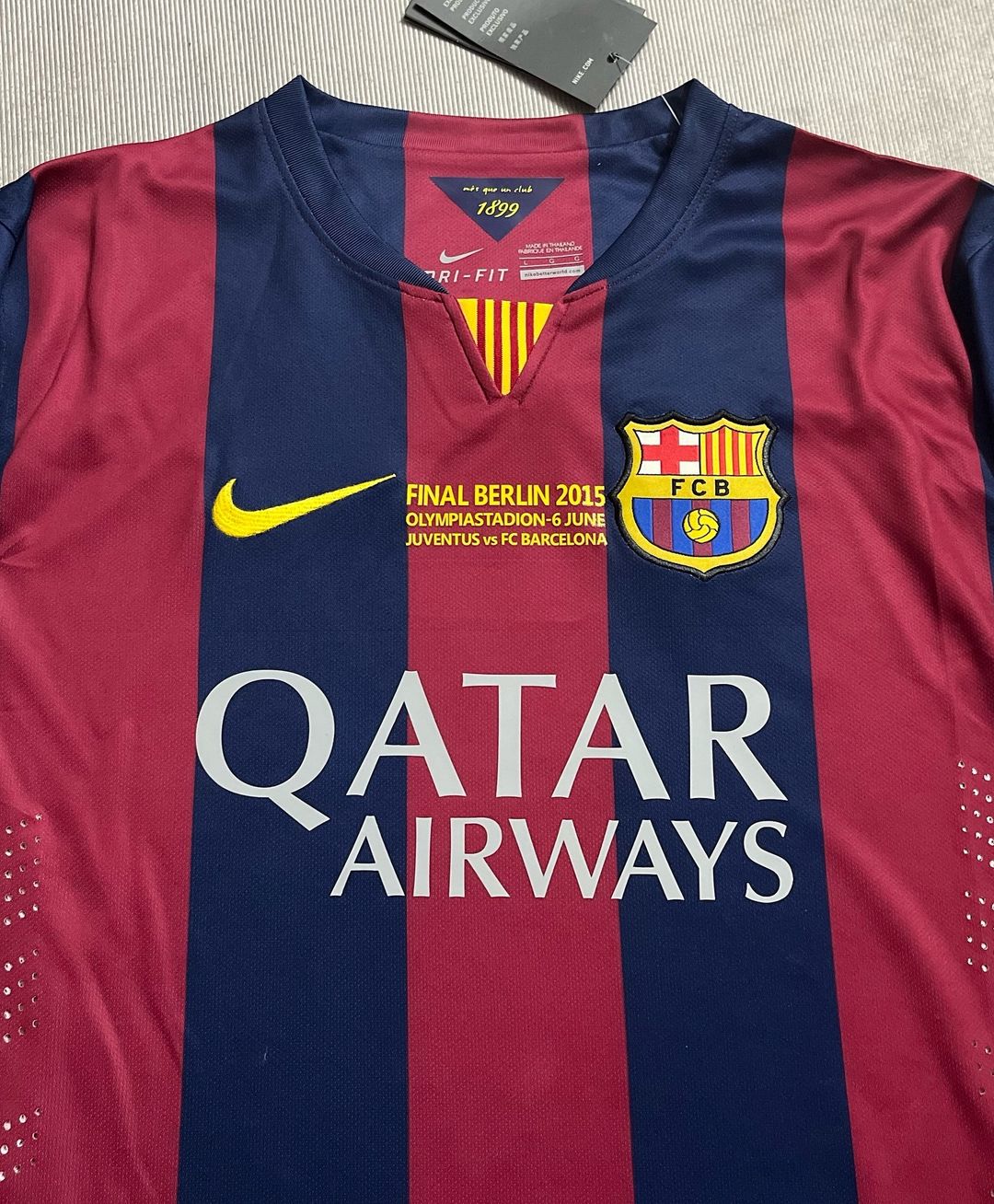 Andres Iniesta Barcelona 2015 Final Berlin Champions League Jersey – Detailed View