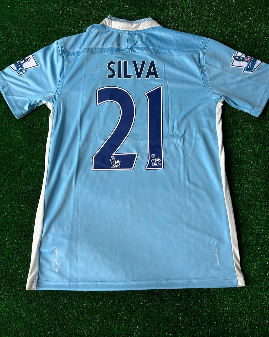 David Silva Manchester City 2011 2012 Season Retro Jersey – Back View