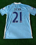 David Silva Manchester City 2011 2012 Season Retro Jersey – Back View