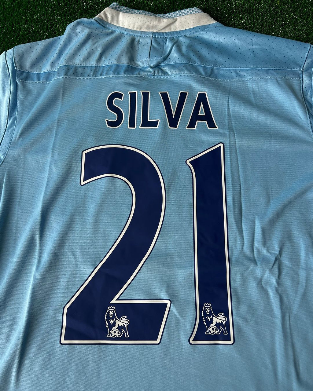 David Silva Manchester City 2011 2012 Season Retro Jersey – Front View