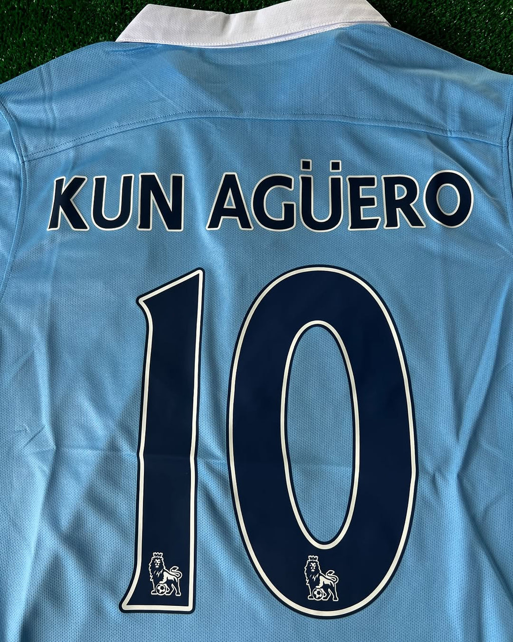Sergio Kun Aguero Manchester City 2015 2016 Season Retro Jersey – Front View