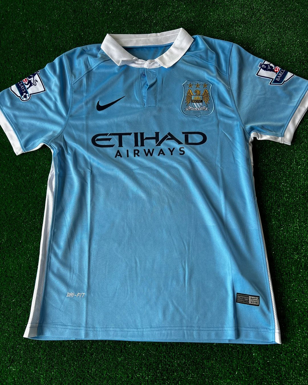Sergio Kun Aguero Manchester City 2015 2016 Season Retro Jersey – Detailed View