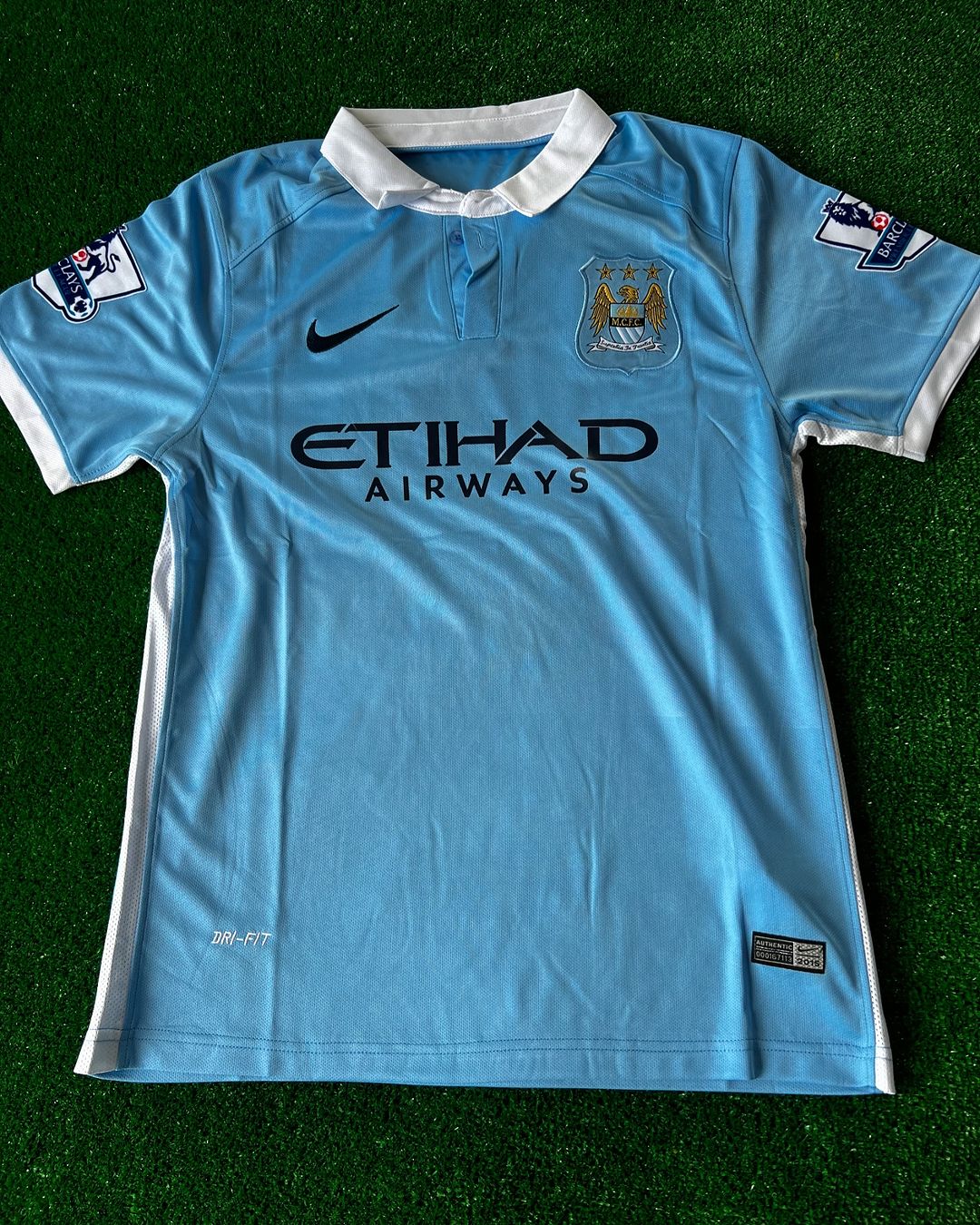 Sergio Kun Aguero Manchester City 2015 2016 Season Retro Jersey – Detailed View
