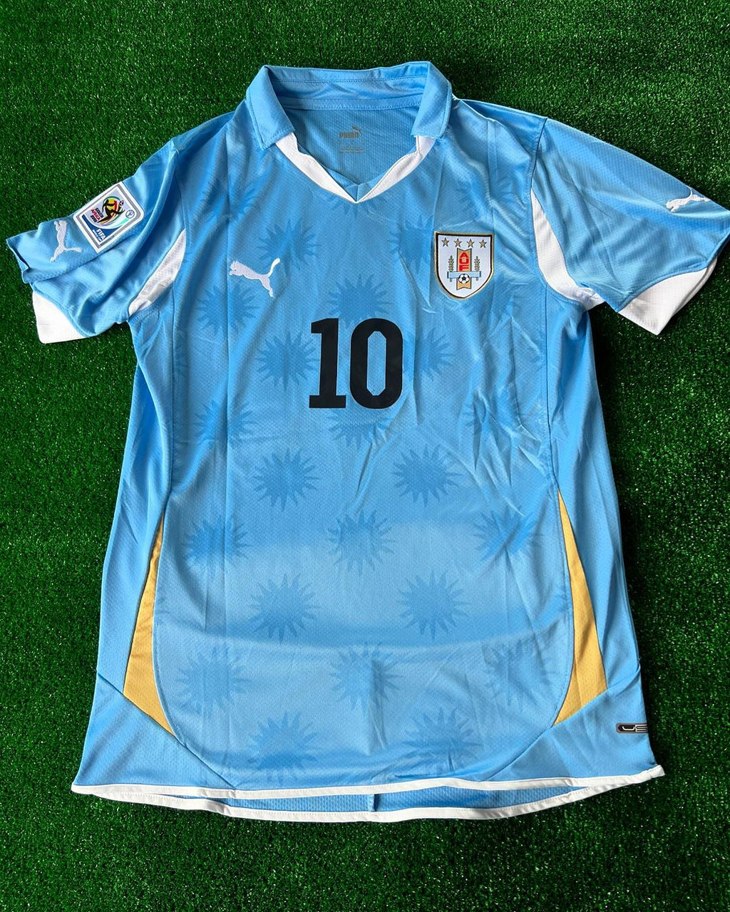 Diego Forlán Uruguay 2010 South Africa World Cup Blue Retro Jersey – 6