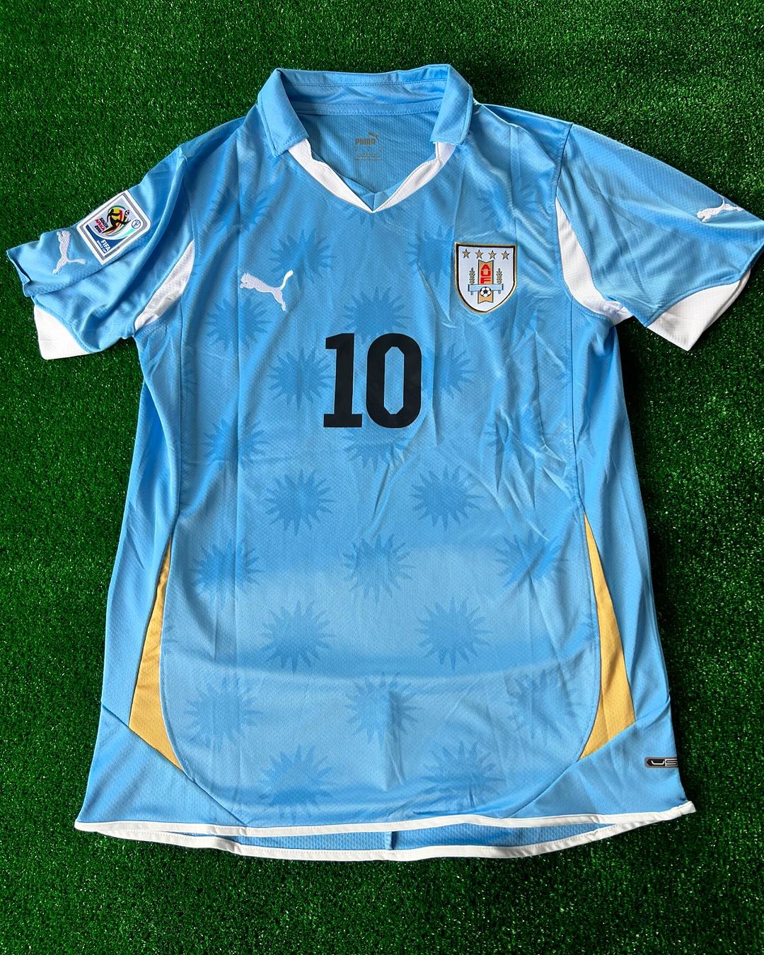 Diego Forlán Uruguay 2010 South Africa World Cup Blue Retro Jersey – 6