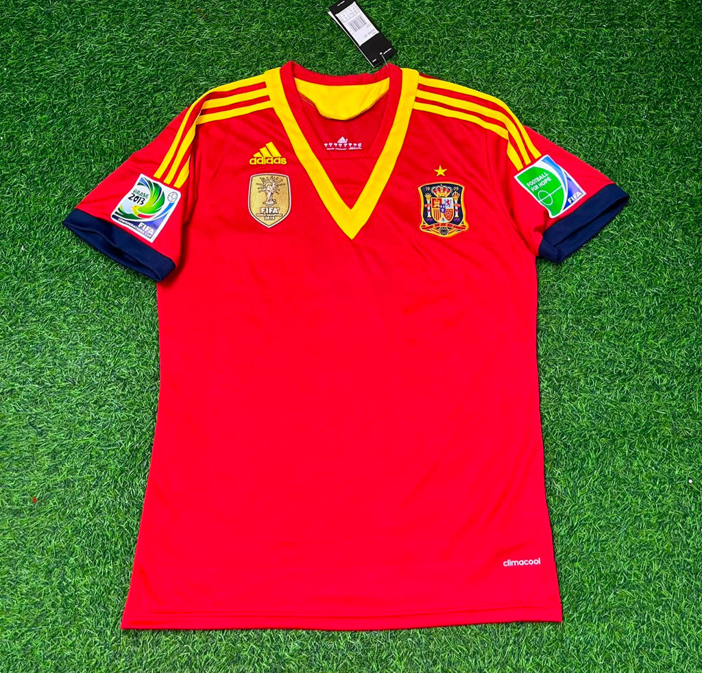 2013 Sergio Ramos Spain Confederations Cup Retro Football Jersey – Front View