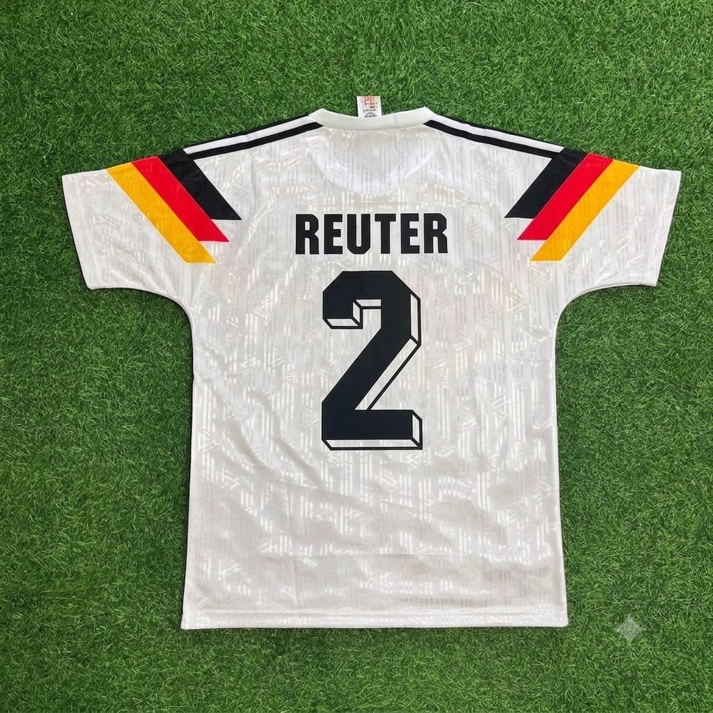 1990 Germany World Cup Stefan Reuter Retro Football Jersey – Back View