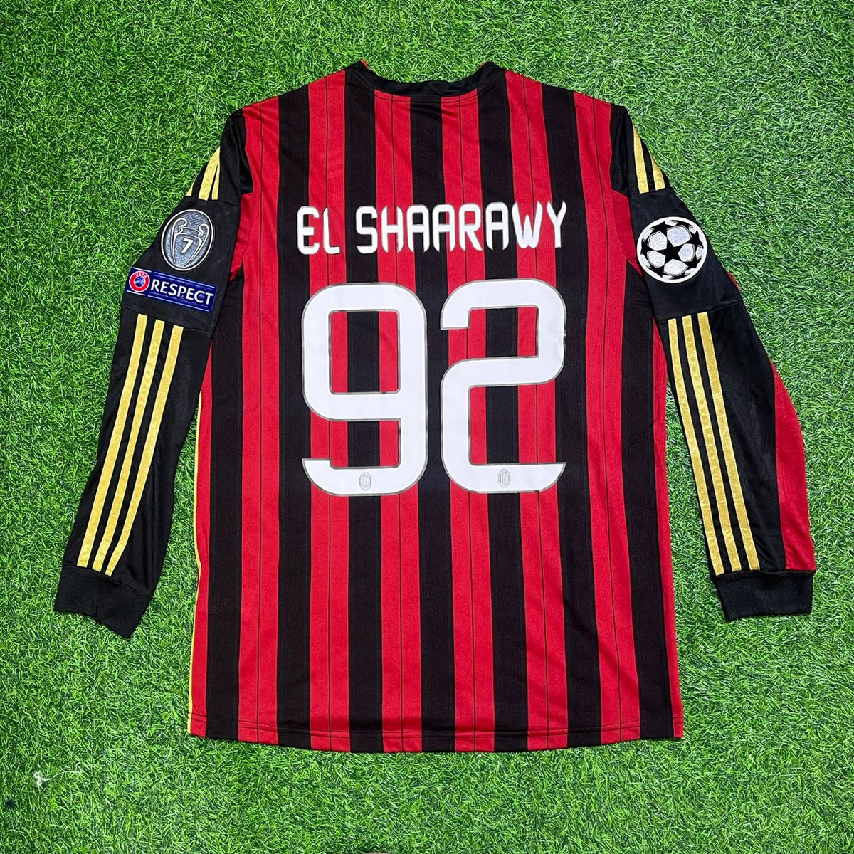 2013/14 Stephan El Shaarawy AC Milan Long Sleeve Home Retro Football Jersey Collection – Back View