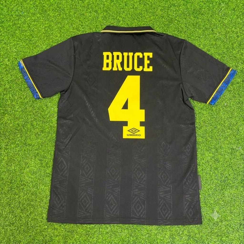 1992 Steve Bruce Manchester United 1993 Retro Retro Football Jersey – Back View